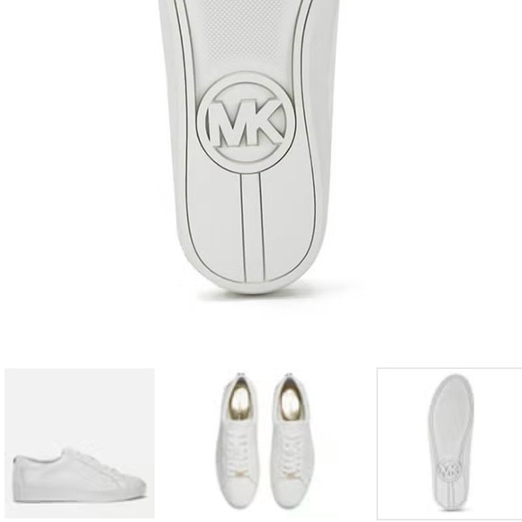 Michael Kors •SIZE 9 White leather lace ups with gold metallic portions. - Picture 6 of 6